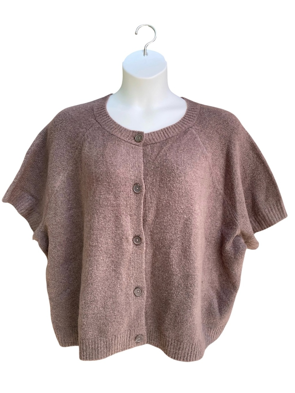Universal Thread Button Front Lightweight Knit Cardigan Sweater Brown Womens 3X